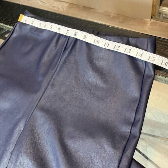Good American XL Good Waist High Rise Pull On Faux Leather Legging Pant Navy NWT - Picture 9 of 14